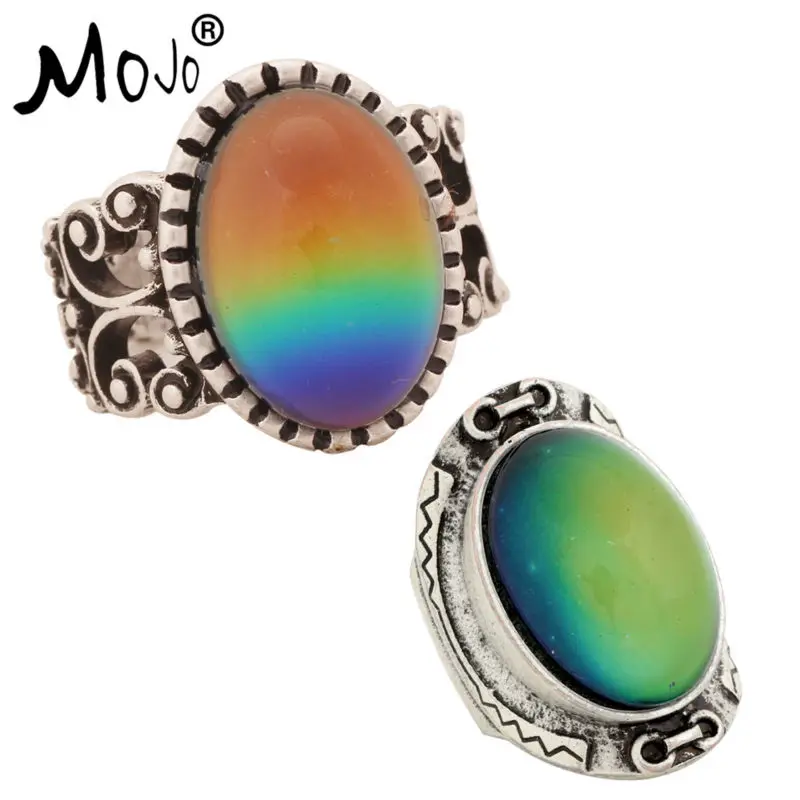 

2PCS Vintage Ring Set of Rings on Fingers Mood Ring That Changes Color Wedding Rings of Strength for Women Men Jewelry 003-033