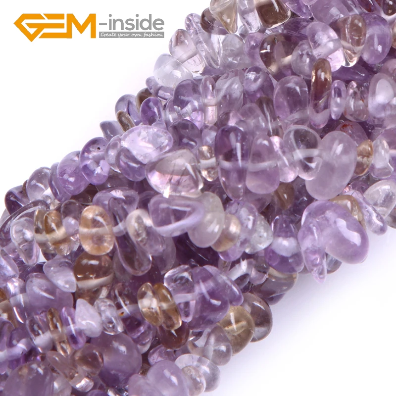 Free shipping!  6--7mm Purple Ametrines Natural Stone Chips Loose Beads For Jewelry Making Strand 34