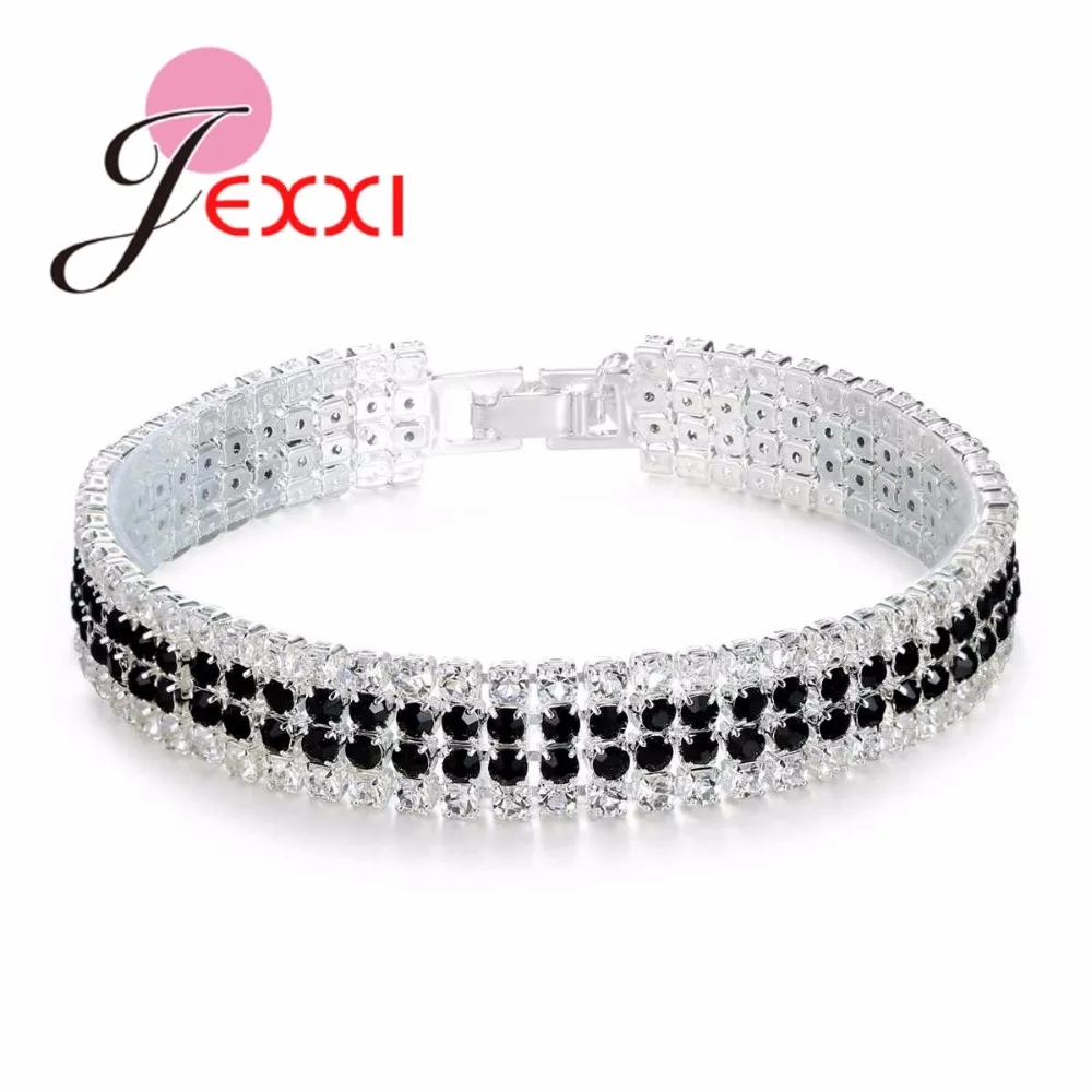 5 Colors Luxury 925 Sterling Silver Bracelets For Women AAA Cubic Zircon Charm Bracelet Bangles Wedding Party Jewelry