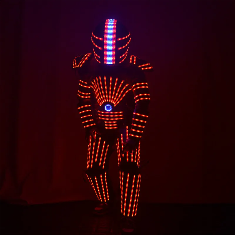 

P25 Ballroom dance led light costumes dj robot men suit performance dress RGB colorful light stage clothe Bar luminous outfit DJ