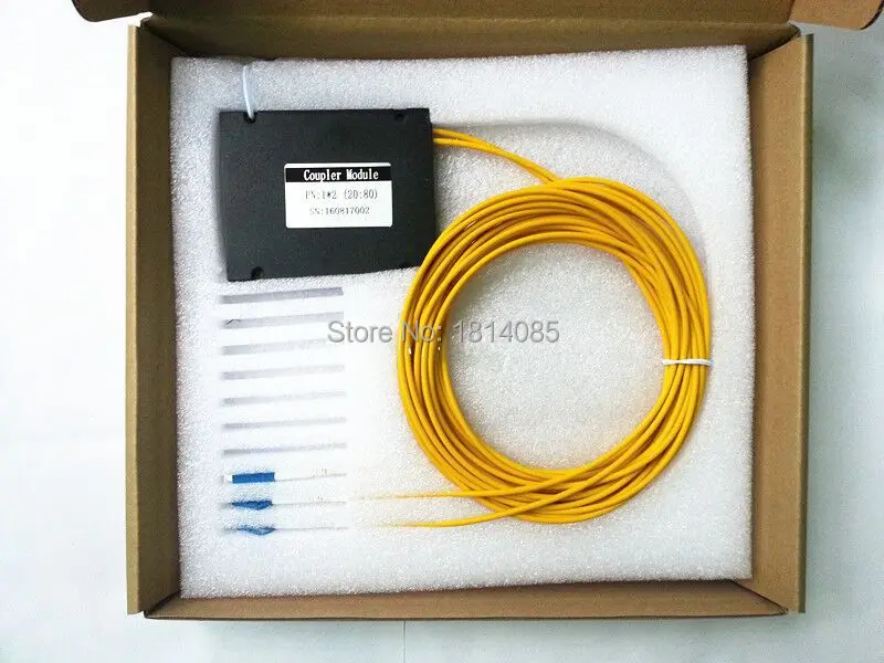 3.0mm 1X2 20:80 Coupling ratio SM Dual Window Fiber optic Splitter with FC/APC FBT1X3 Splitter ABS