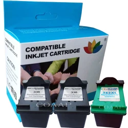 Refilled Ink Cartridge for HP 338 343 Black & Tri-color for hp338 hp343 Deskjet 6540 / 6620 / 6840 PSC 1500 / 1510 / 1600 / 1610