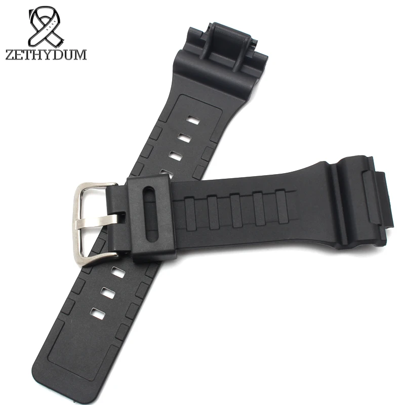 Silicone Rubber watch strap 28*18mm bracelet Convex mouth black strap for casio AQ-S810W/W-735/AEQ-110W watches band