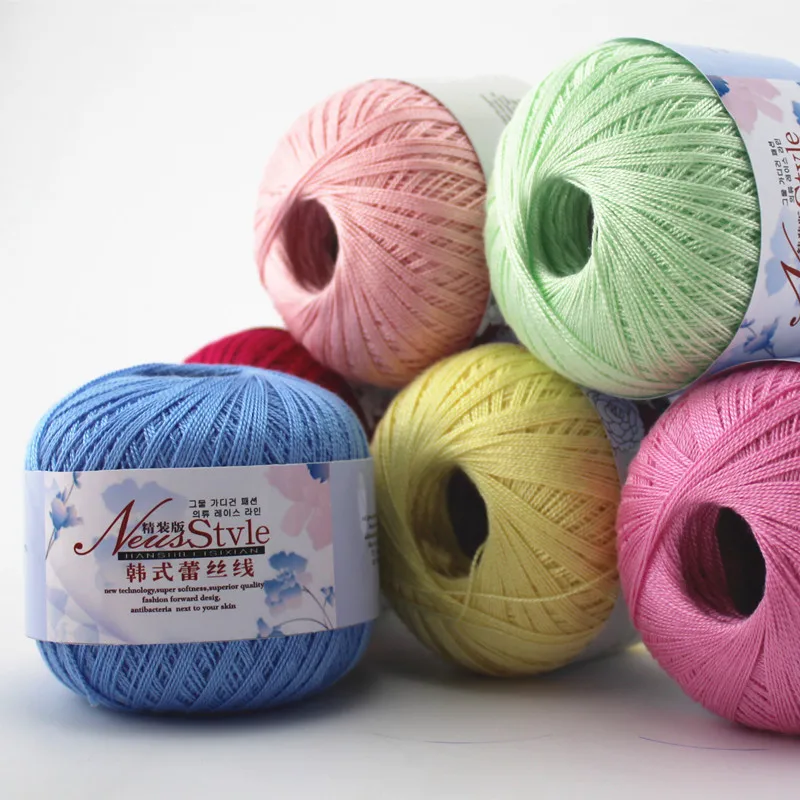 

200g/lot High Quality Lace line crochet cotton line crochet line crochet yarn baby wool cotton line Eco-Friendly