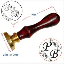double letter design wedding Invitation Retro antique sealing wax stamp customize logo Personalized image handle