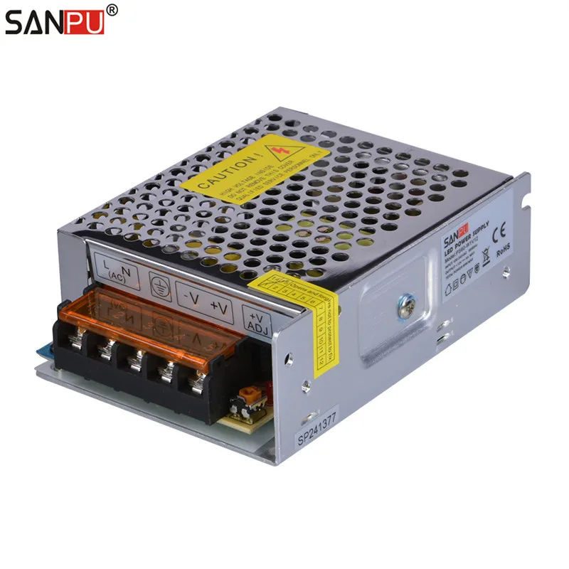 

SANPU SMPS 12V DC 60W Switching Power Supply 5A Constant Voltage Single Output AC-DC Transformer Driver 48W 4A Indoor for LEDs