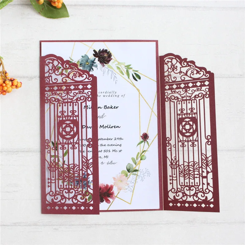 

Door classic wedding invitations spring fall party invite offer personalized printing 50pcs