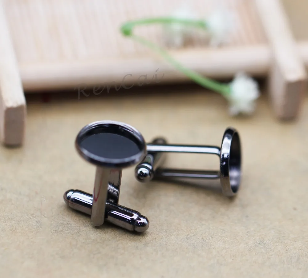 12/14/16/18mm Round Cabochon Cufflink Base Blank Settings Multi-colors French Cuff Links Tray For DIY Men Wedding Clothes Making
