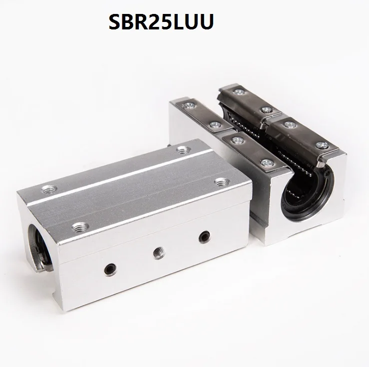 2pcs/lot SBR25LUU Long type Pressing plate type 25MM Linear case Linear open type slide unit linear guide cnc router 3d printer