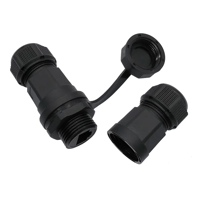 Waterproof RJ45 connector CAT5 CAT6 socket panel mount M21 industrial connector IP67