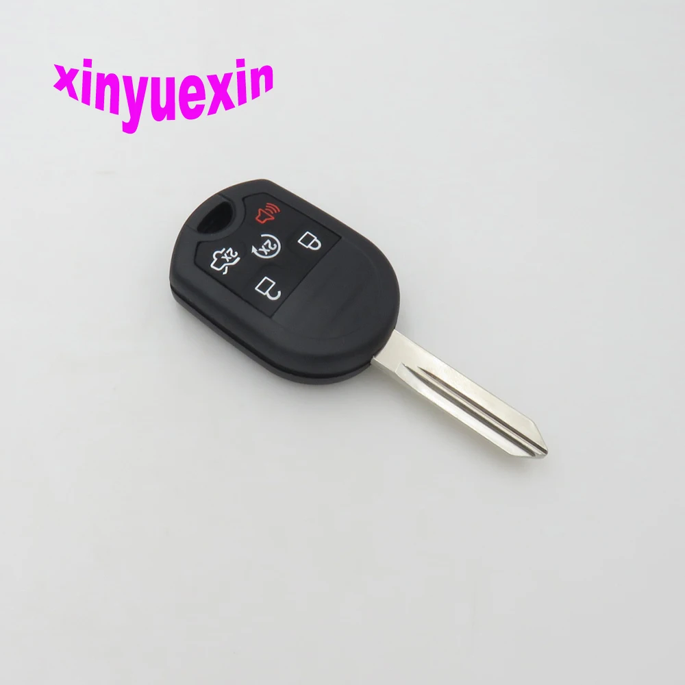 

Xinyuexin Blade Transponder Chip Key Shell FOB Case For Ford Expedition Mustang F150 F250-350 5 Buttons Replacement Key Shell