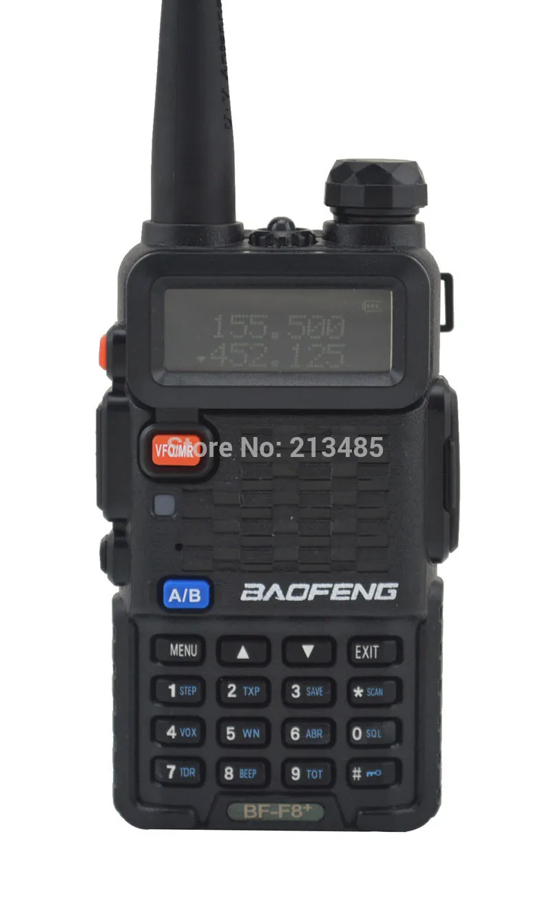 Baofeng UV-F8+ 136-174MHz & UHF400-520MHz Dual Band 5W/1W 128CH FM 65-108MHz with Free Earphone Portable Two-way Radio