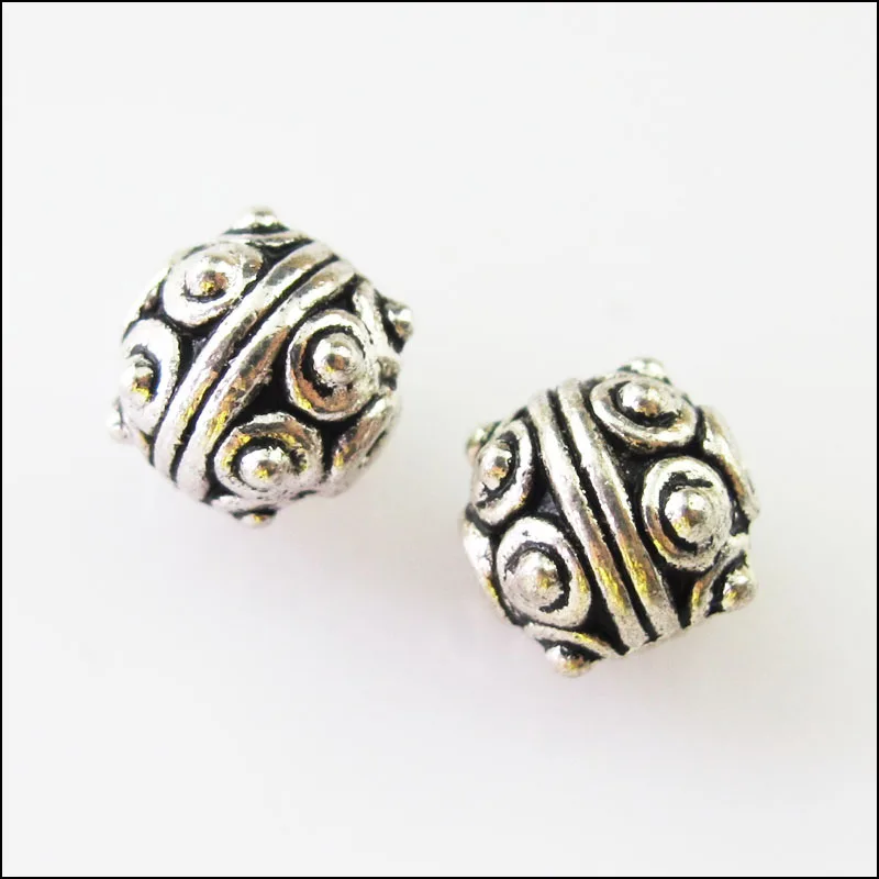 20Pcs Tibetan Silver Round Ball Spacer Beads Charms 7.5mm