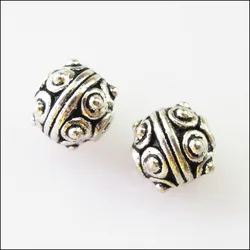 20Pcs Tibetan Silver Round Ball Spacer Beads Charms 7.5mm