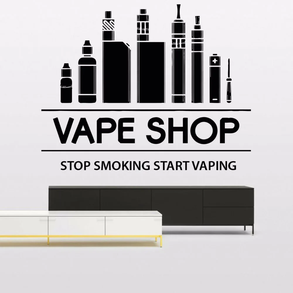 Vape Vaping Shop Bar Wall Room Decor Art Vinyl Wall Sticker Mural Decal Lounge Home Decoration Decals Living Room G348