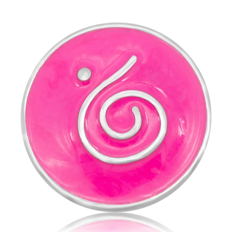 New KZ3081 Beauty Charm Colorful Rotate symbol 18MM Metal snap buttons 6colors for DIY snap jewelry wholesale