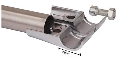 Conector de aleación de aluminio para estante de tubería de acero inoxidable, estante de lavandería de almacenamiento, tipo DIY, 32mm, 1-1/2 pulgadas, aproximadamente 30mm ID, 1 unidad