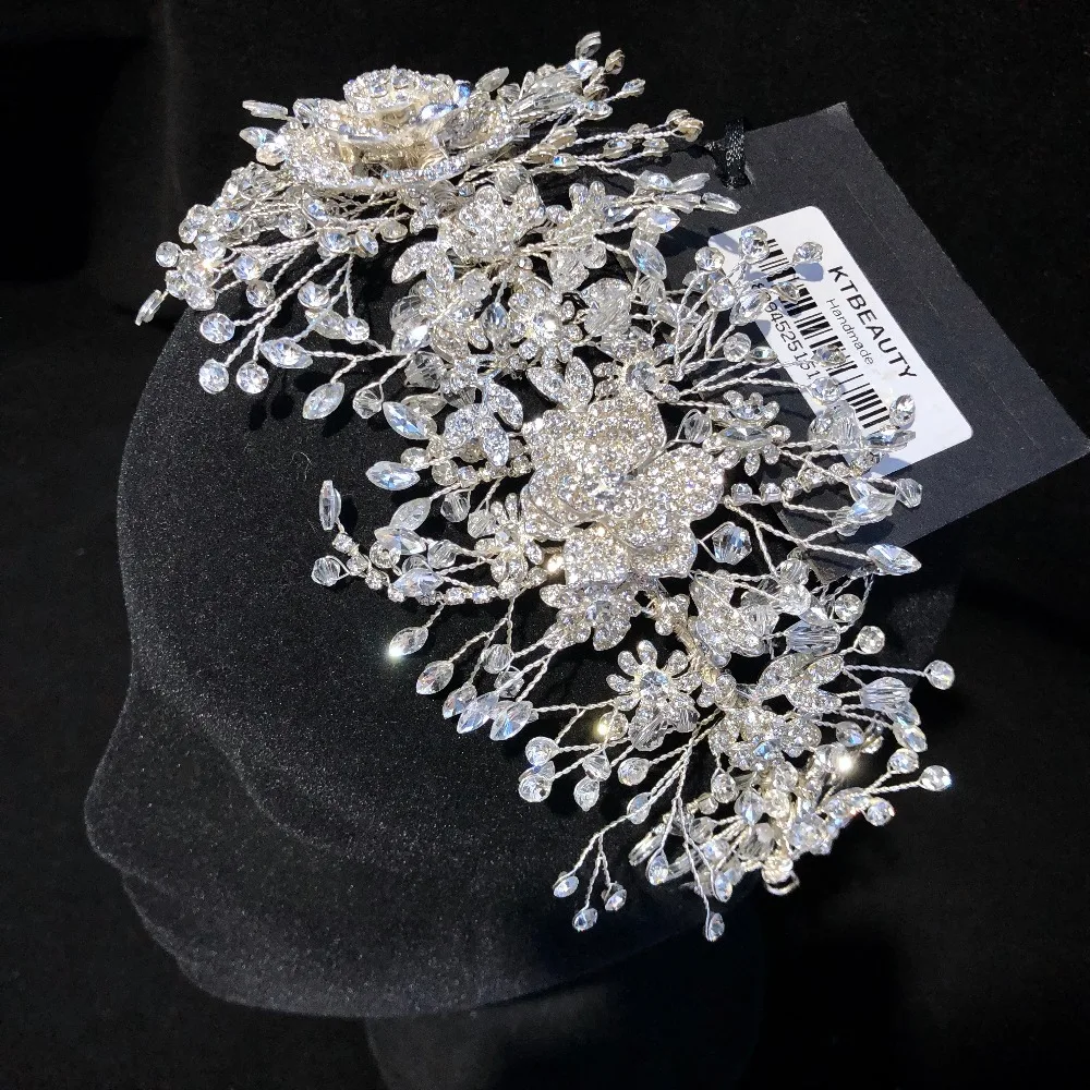 KTBEAUTY-دبوس شعر من سبيكة القصدير الكريستالية للنساء ، أربطة رأس ، ملابس شعر ، مجوهرات شعر ، إكسسوارات ، موضة ، عصرية ، تصفيات #2