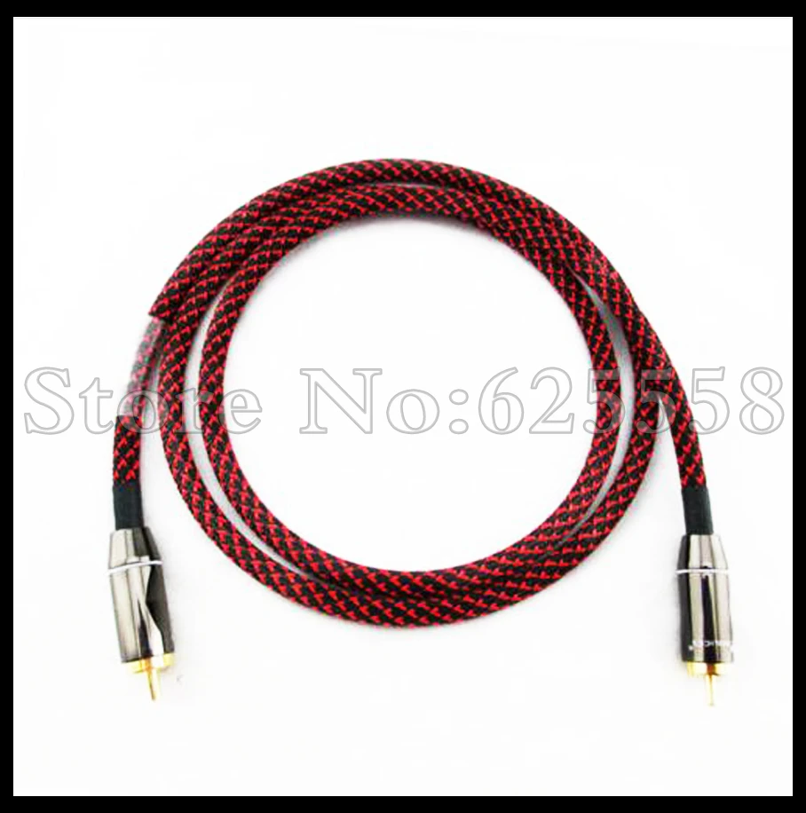 Pair(2pcs) Hifi audio  L-4E6S Star Quad High End HIFI RCA Audio Cables 7in-33ft