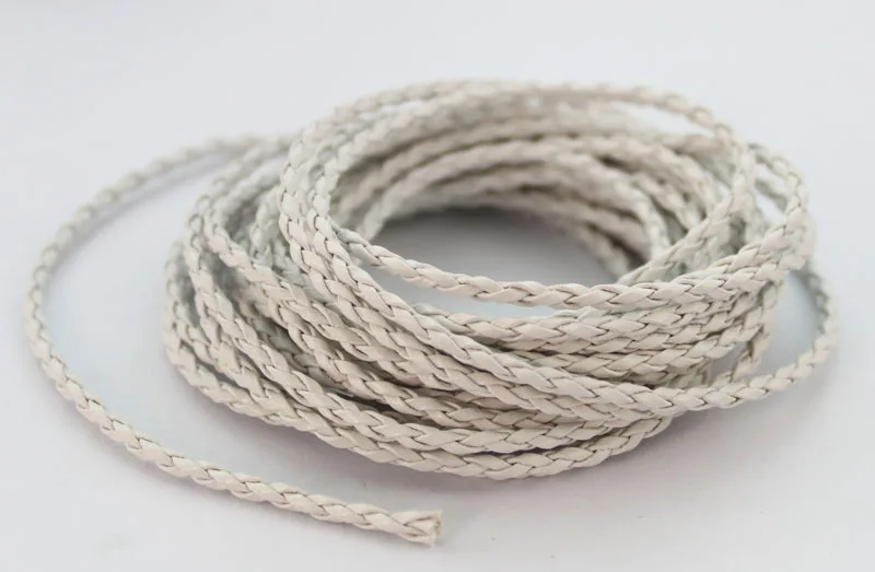 20 Meters of white artifical leather cord 3mm #22958