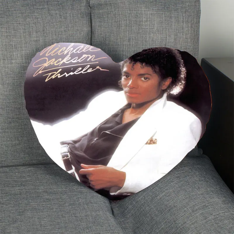 New Pillow Case Michael Jackson Heart Shape Satin Fabric Pillow Cover For Home Bedroom Wedding decorate Pillow Cases