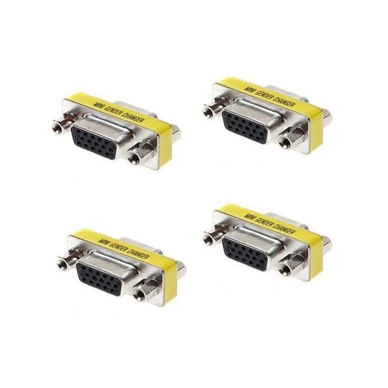 GuSou 4pcs 15 Pin HD15 SVGA VGA Male Female M/M M/F F/F Gender Changer Adapter Connector Video Cable 15P