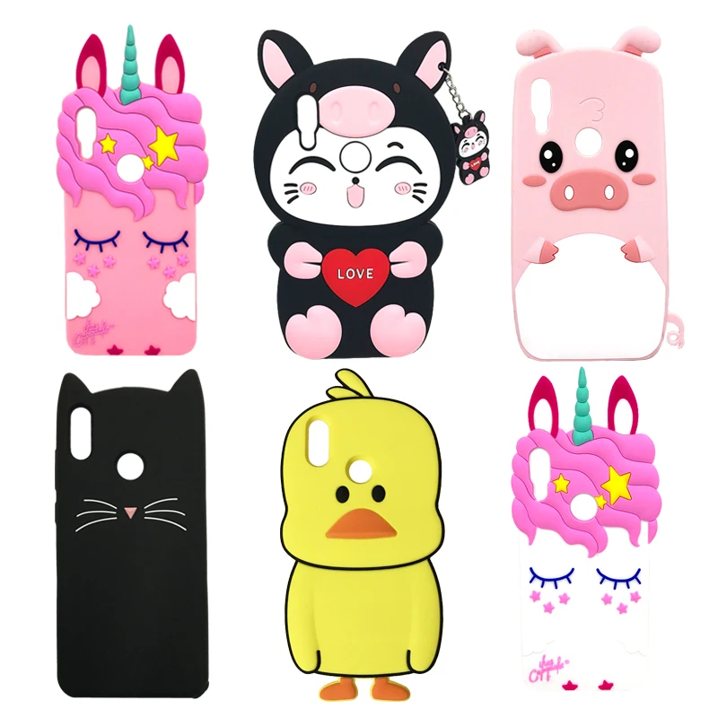 

For Xiaomi Redmi Note 7 Case Silicone Soft Phone Case For Redmi Note7 Note 7 Pro Back Cover 3D Unicorn Duck Dog Cartoon Coque