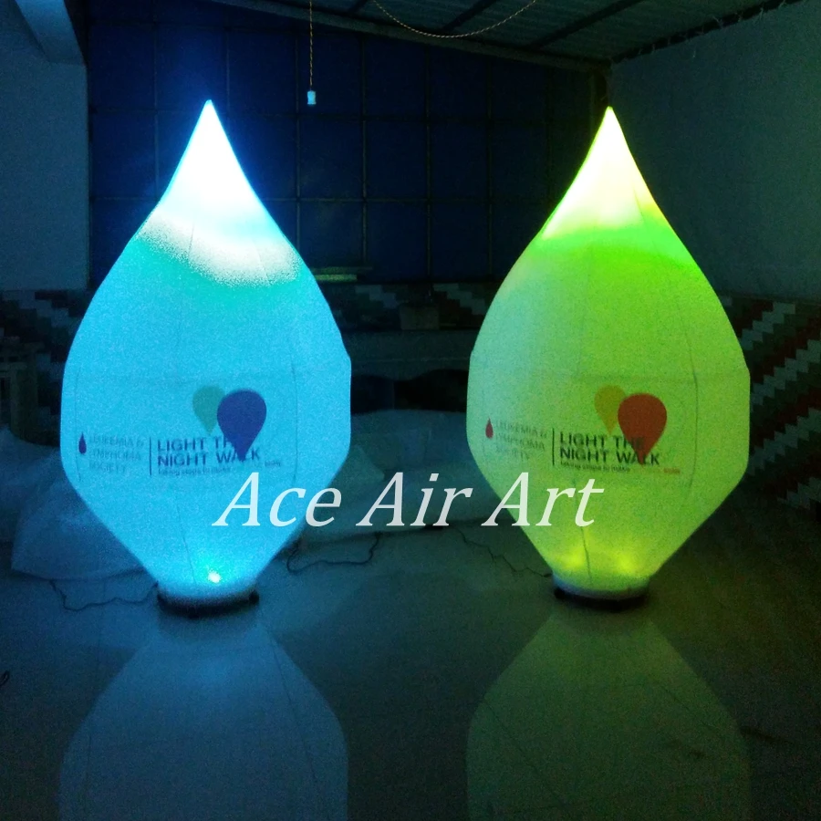 Dekorasi bentuk tetesan air tiup LED 2m kustom untuk aktivitas umum Hari Bumi atau dekorasi panggung