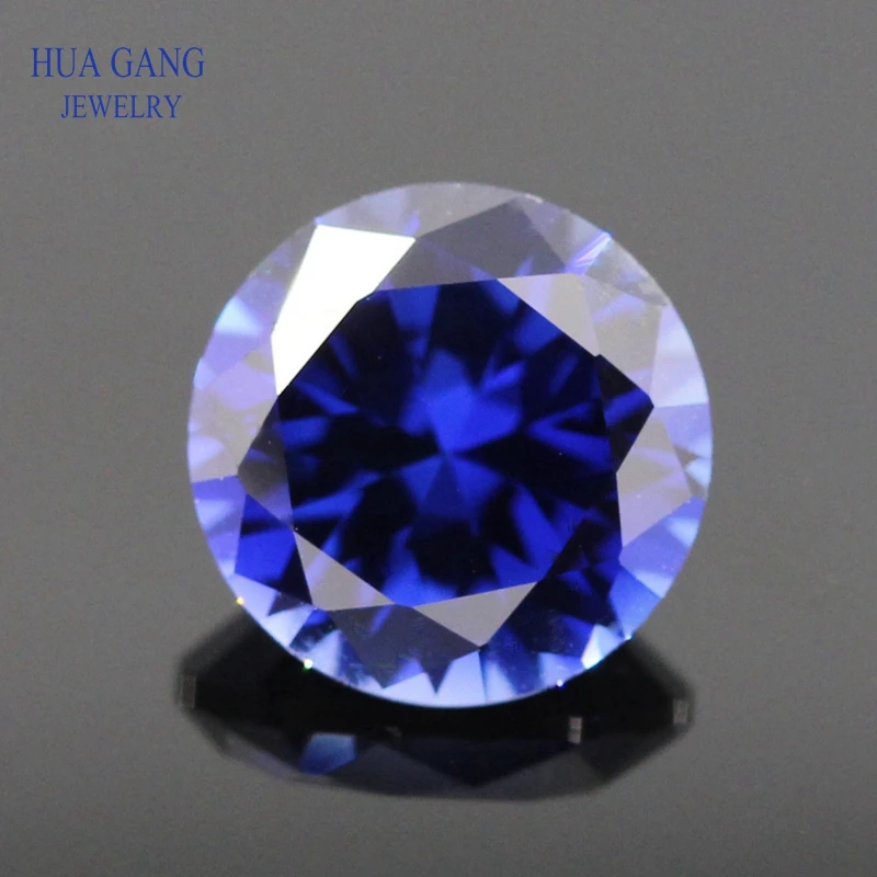 Custom made 34# Blue Synthetic Sapphire Stone 0.8-3mm Round Brilliant Cut Synthetic Corundum Stone Gems For Jewelry