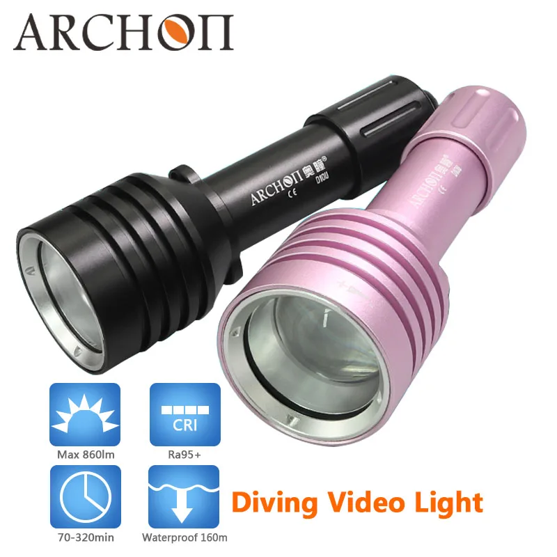 ARCHON – lampe de plongée étanche à 60 m CREE LED, torche avec Zoom, éclairage de haute qualité pour photo et vidéo