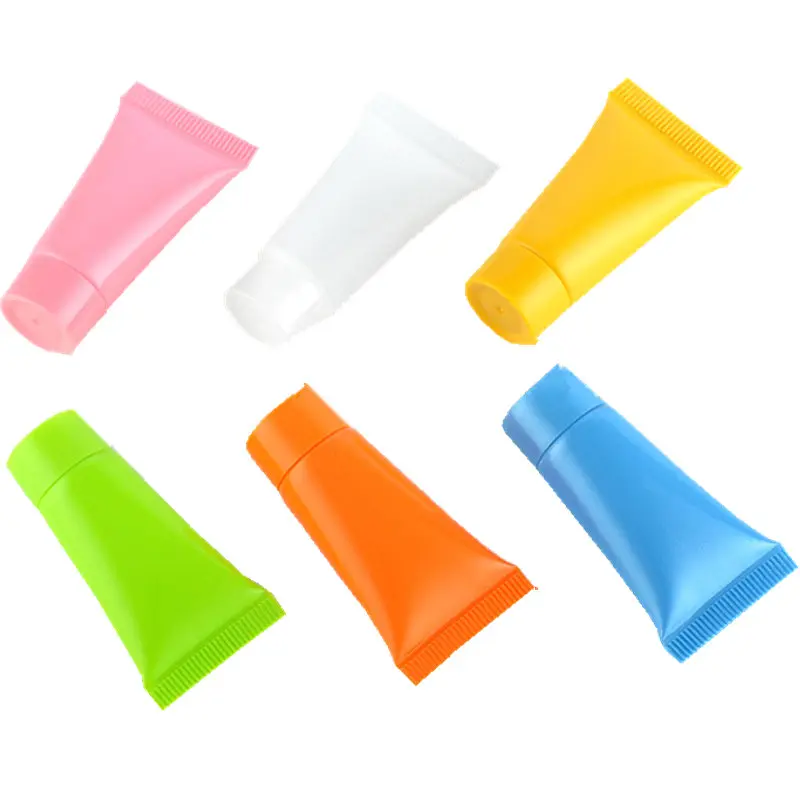 100pcs/Lot 5g 10g New PP Material Face & Hand Cream Hose Sample Empty Liquid Cosmetic Hose Multicolour Hose Facial Cleanser Tube