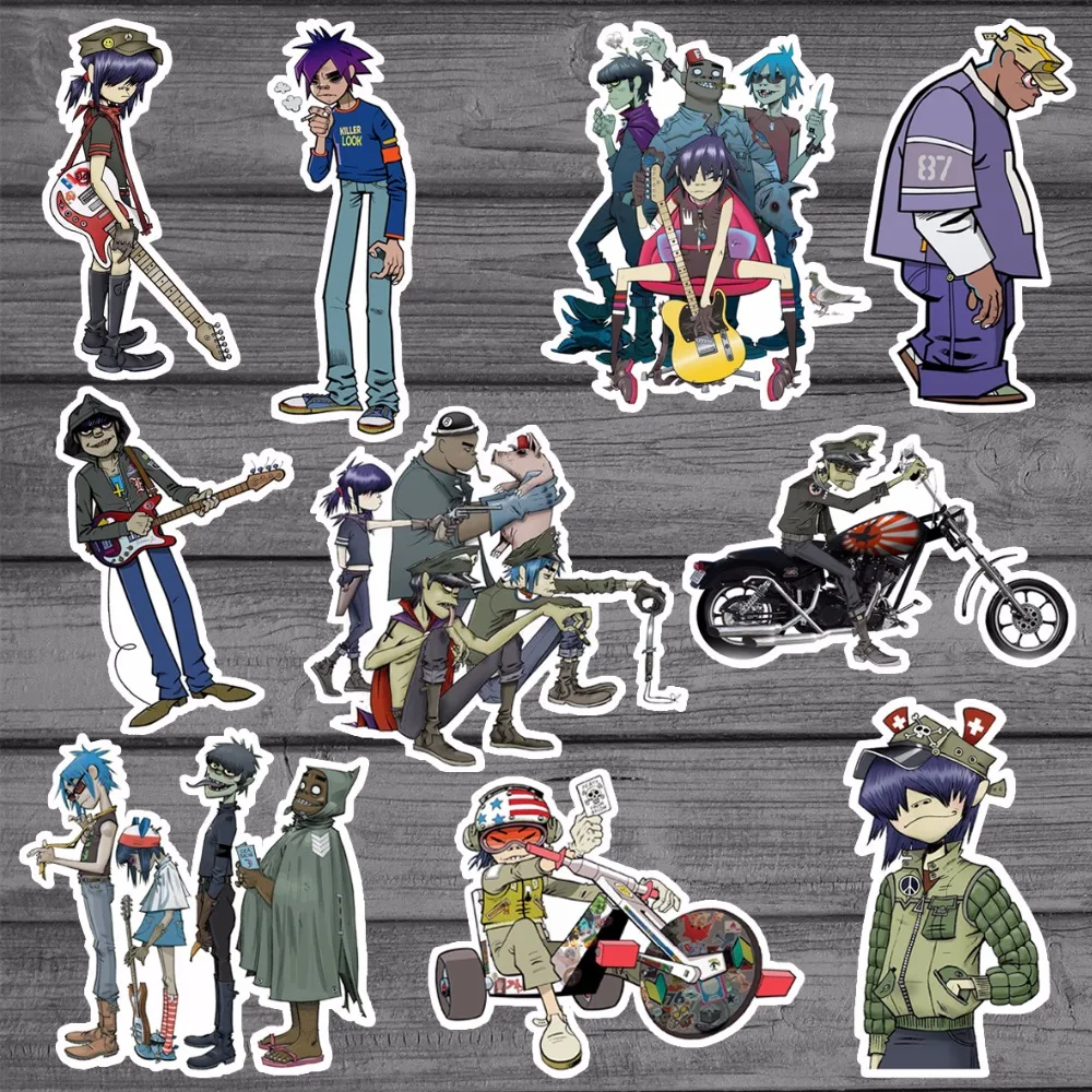 10Pcs Blur Band Gorillaz Cool Sticker Decal For Kids Toys Car On Laptop Bicycle Suitcase Notebook Skateboard Waterproof Stickers