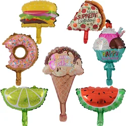 1pcs Mini burger ice cream watermelon fruit burger luminum balloons children birthday beach party wedding decor supplies balloon