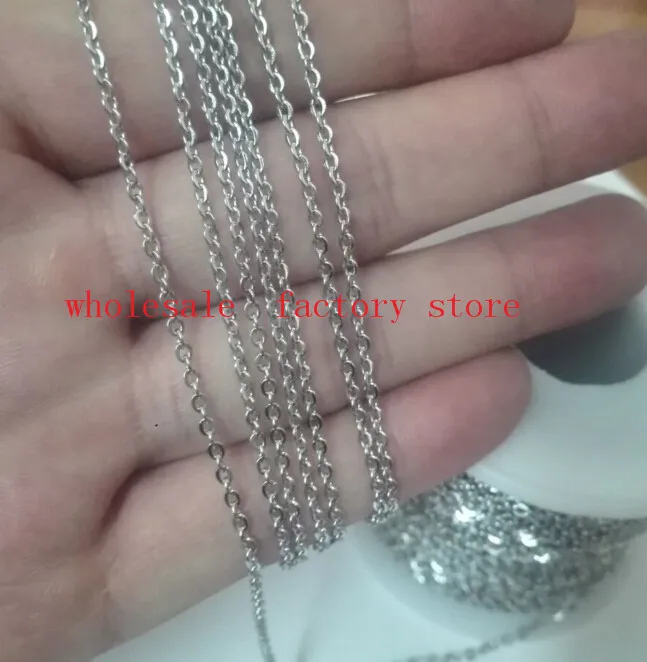 

Lot of 100meter/Roll Thin 1.5mm Stainless Steel joint Oval Chain Jewelry Finding Chain Jewelry marking wholesale