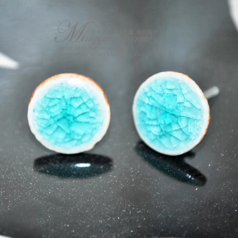 Supply Jingdezhen Binglie glazed pottery summer pattern earrings earrings wild 31706 #