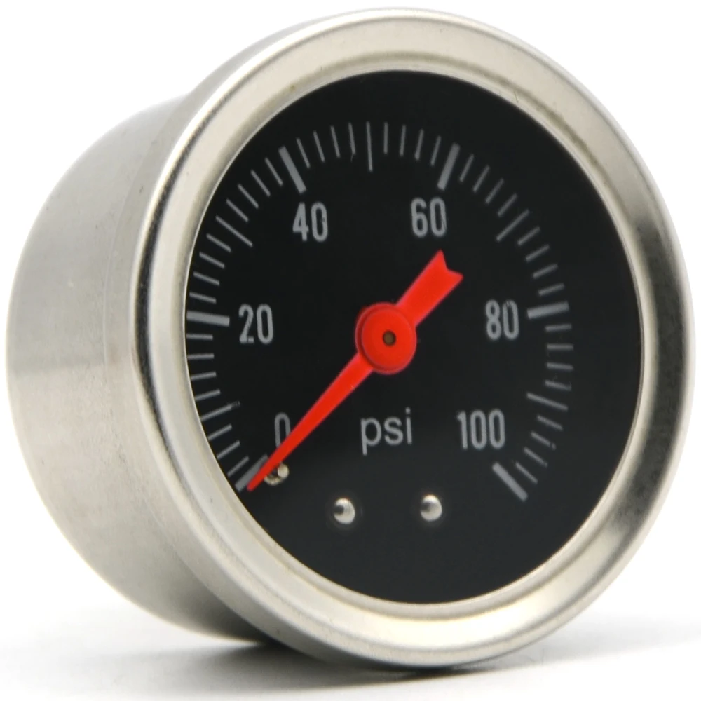 Universal Fuel Pressure Regulator Gauge 0-100 Psi Chrome Fuel/Oil Gauge