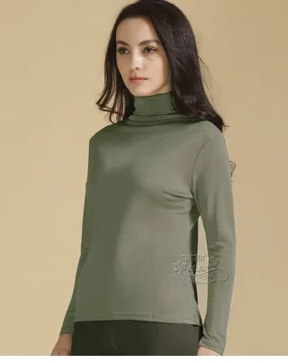 

100% authentic mulberry silk top with thick silk machine navigation turtleneck thermal long sleeve lingerie - 3