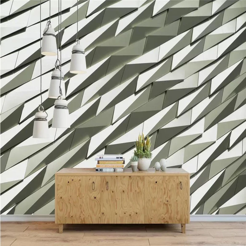 

Decorative wallpaper 3D geometric solid background wall paper murals