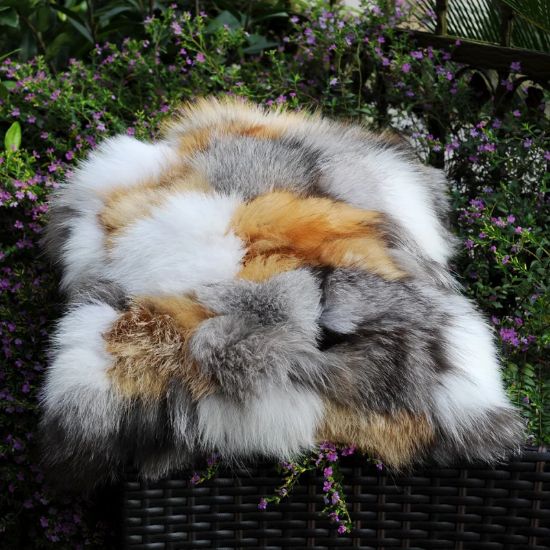 CX-D-96B New Products Silver Fox Fur Red Fox Fur Sofa Cushion Cover