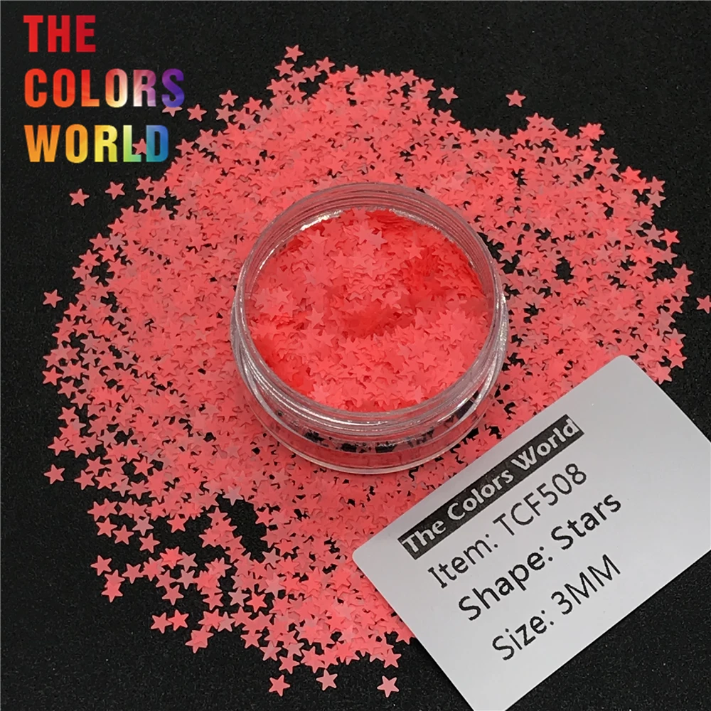 

TCT-141 Star Shape Neon Bright Matte Color 3MM Solvent Resistant Nail Glitter Nail Art Decoration Henna Nail Polish Handwork DIY