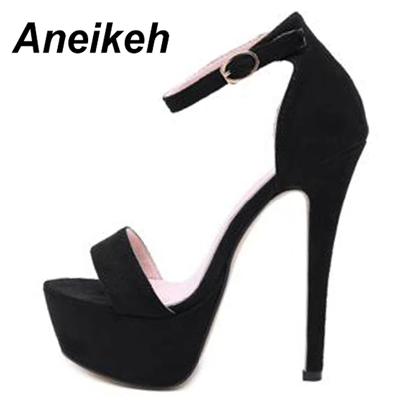 Aneikeh 2024 NEW High Heels Sandals Summer Sexy Ankle Strap Open Toe Party Dress 14CM Platform Gladiator Women Shoes Size 41 42