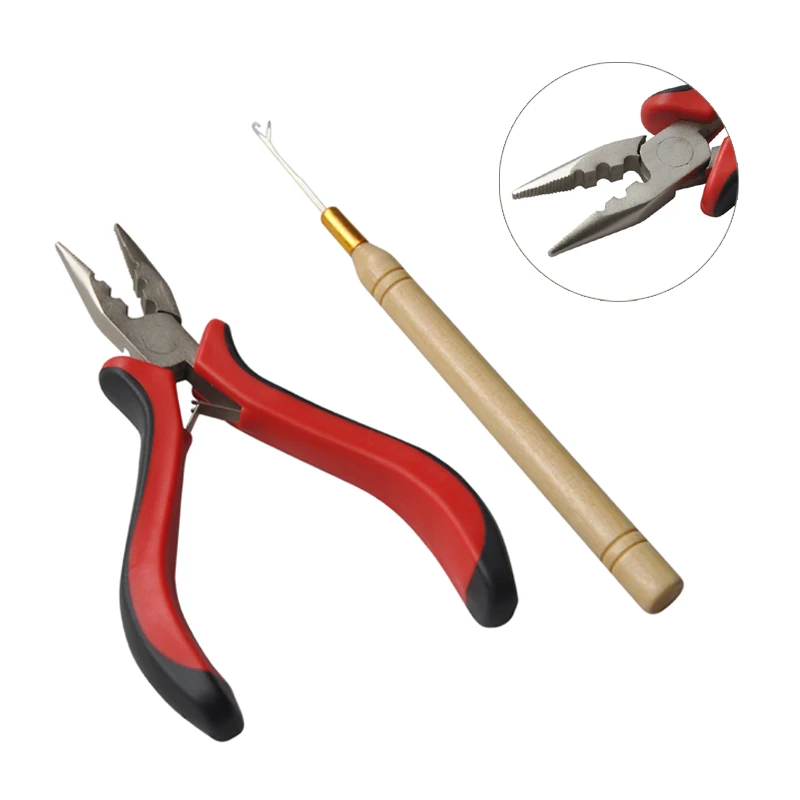 Hair Extension Pliers Hair Extension Tools Kit Hair Pliers Pulling Needle For Fusion Capsule Hair Keratin Glue Remover