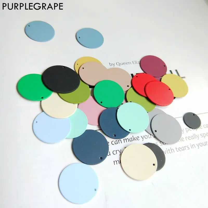 PURPLEGRAPE minimalism Europe and America matte texture multicolor wafer DIY handmade earrings accessories wholesale