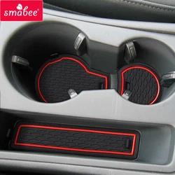 Smabee Gate Slot Mat for Audi A4 B8 2008 ~ 2015 RS4 S4 S line RS 4 Cup Holders Non-slip mats Rubber Coaster Accessories 12P