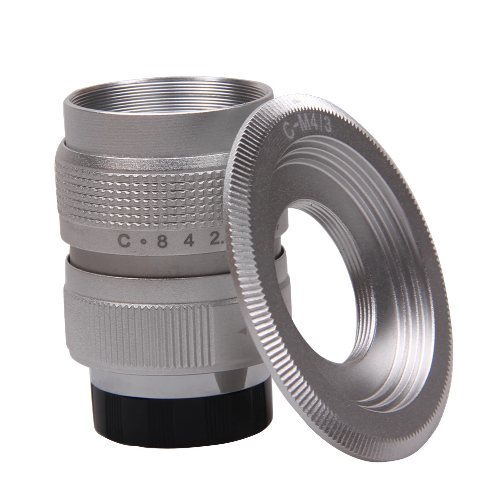 

Silver 25mm F1.4 CCTV TV Lens+C Mount for Micro 4/3 m4/3 Olympus EPL5 EPL7 OM-D EP3 EP6 EPL7 EPL6 EPL3 E-M5 E-M10 E-M10II