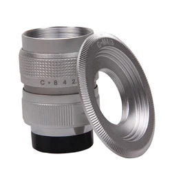 Silver 25mm F1.4 CCTV TV Lens+C Mount for Micro 4/3 m4/3 Olympus EPL5 EPL7 OM-D EP3 EP6 EPL7 EPL6 EPL3 E-M5 E-M10 E-M10II