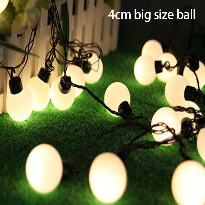 

Outdoor 40mm Big Size Ball Led String Light 220V/110V 5M 20leds Fairy christmas tree Decoration light For Party Wedding Garden