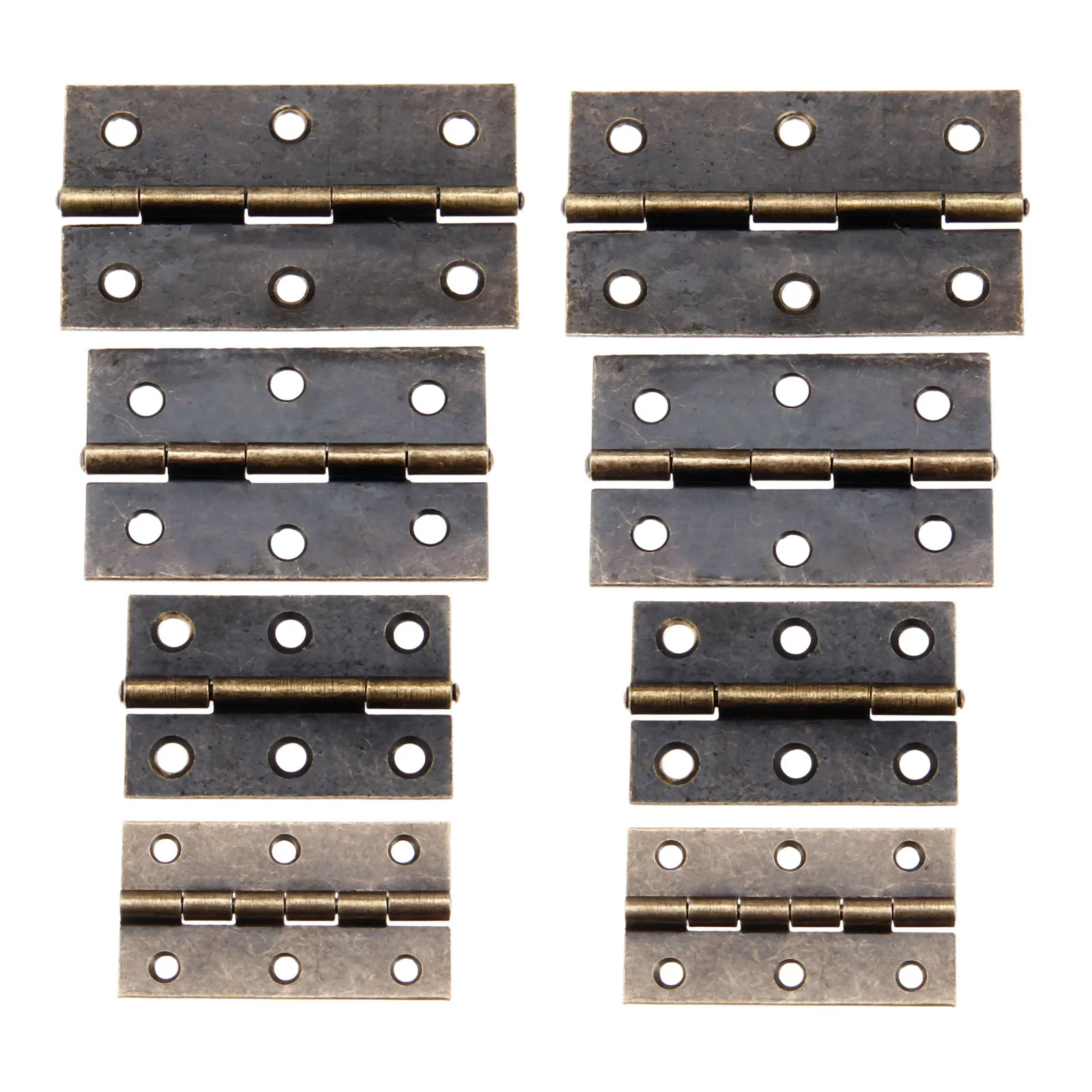 DRELD 2Pcs Cabinet Door Luggage Furniture Hinge Jewelry Wood Boxes Hinge 6 Holes Vintage Furniture Decoration with Screw