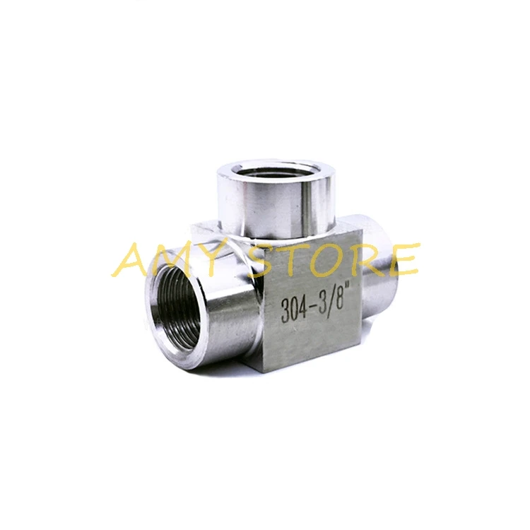 

High Pressure Heavy Duty SS304 Stainless Steel Equal Tee T Socket 3 Way 1/8" 1/4" 3/8" 1/2" Female BSPT Threaded Pipe Fittings