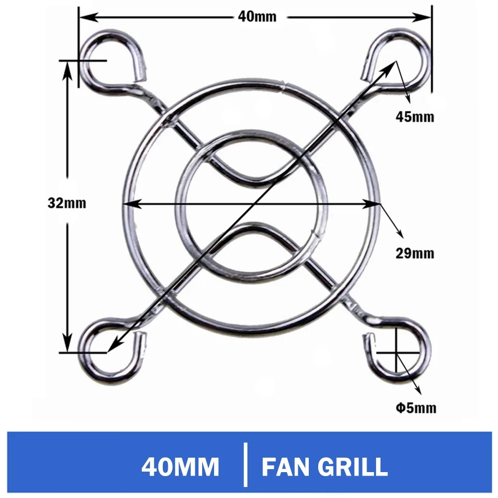 

1000 Pieces Gdstime 40mm Fan Grill 4cm Iron Cover Protector Silver Metal Finger Guard Cover Case 1.6 Inches PC Case Fan Grill